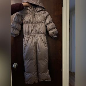 One Piece Hooded Goose Down Rose Pewter GAP snow suit.